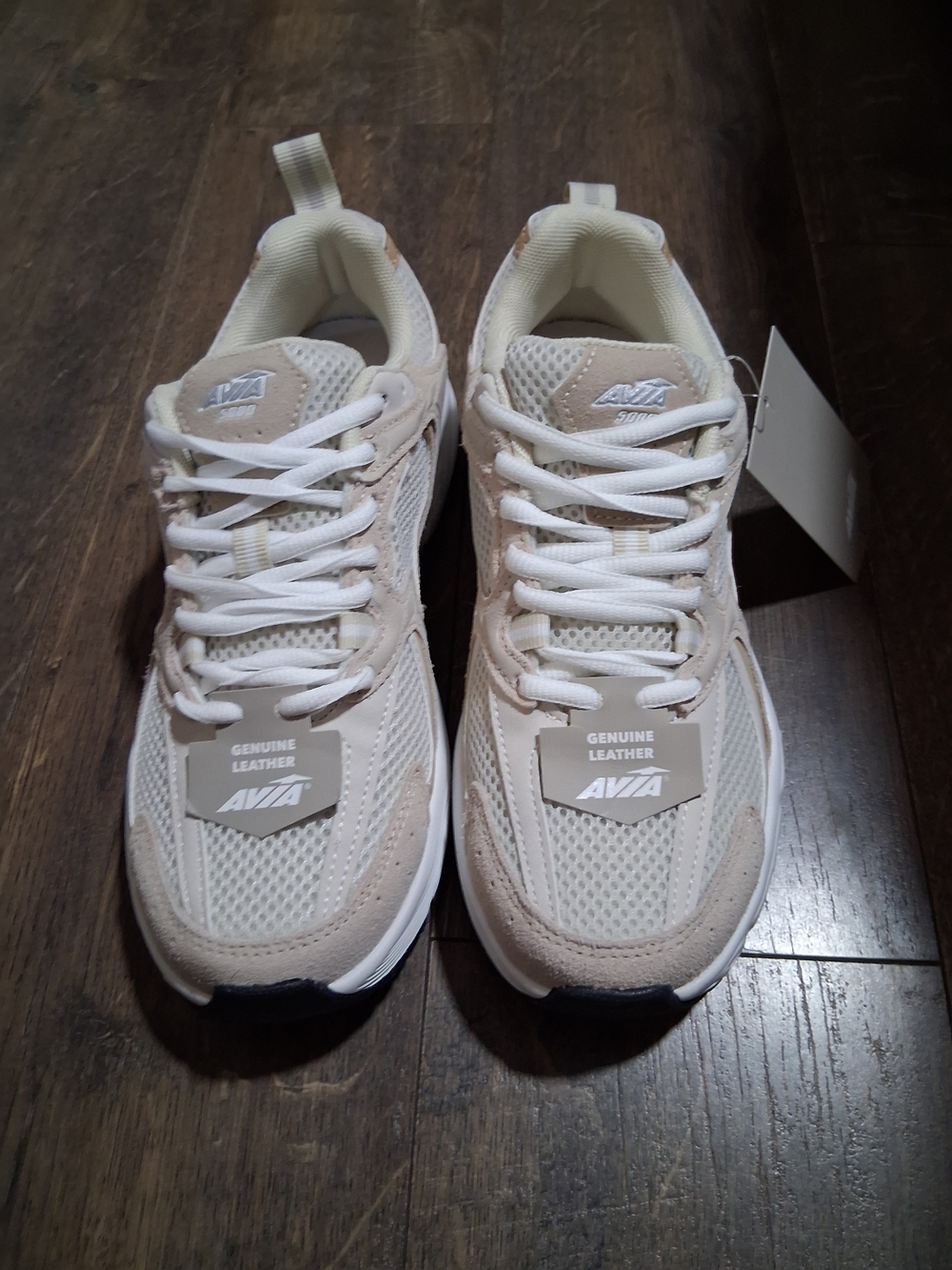Avia Women's Cream White Mesh Leather Sneakers Athletic Tennis Shoes Comfort 7.5